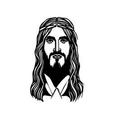 Jesus Black Vector, Jesus Head Symbol, Jesus Artwork
