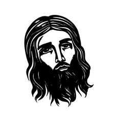 Jesus Christ Head Vector, Jesus Face Tattoo, Jesus Head Design
