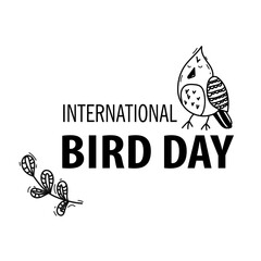 National Bird Day. Holiday concept. Template for background, banner, card, poster with text inscription. Vector illustration