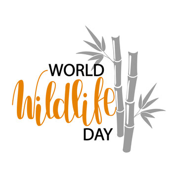 World Wildlife Day Poster with blue silhouettes of wild animals icon vector. Wild animals silhouette set. Environmental icon vector.