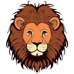 African lion mammal carnivore animal face created with Generative AI technology