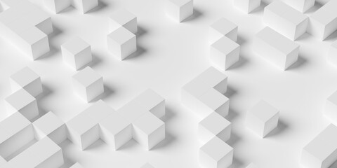Fototapeta na wymiar Abstract white cubes or blocks background wallpaper, business data or information concept background