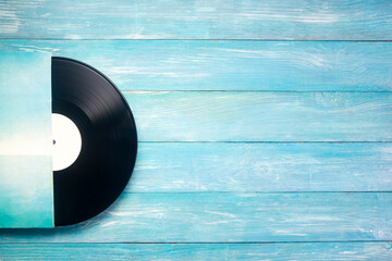 Vinyl records. Music background. Copy space. Banner