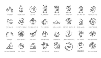 Ecological Succession Icons Pack. Thin line icons set. Flat icon collection set. Simple vector icons - 573340432