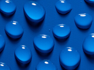water drops on a blue background