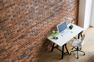 Workspace with computer on the table