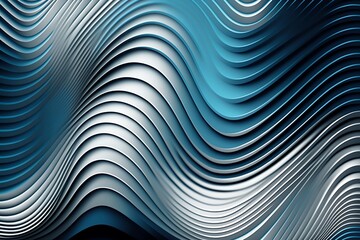 A Gradient Ripple Wave of Blue and White, Background, Created by Generative AI Technology