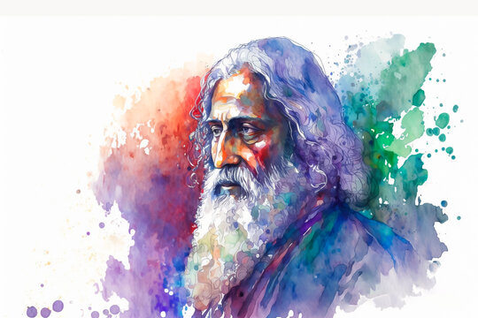Rabindranath Tagore coloring page | Free Printable Coloring Pages