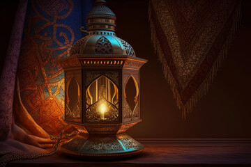 Ramadan Kareem Muslim Holy Month Arabic Lantern Islamic Holiday Design Template.