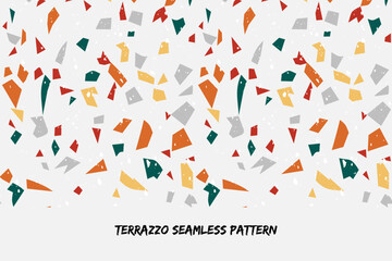  Terrazzo pattern with colorful stone. Marble floor texture.Seamless backgrounds in venetian style.  Modern vector illustration.