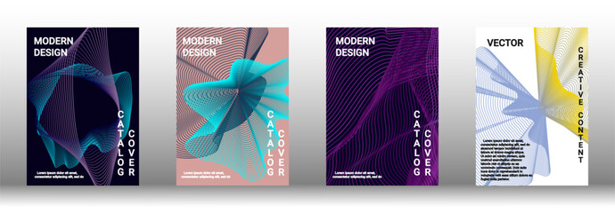 A set of modern abstract covers with abstract gradient linear waves.