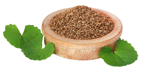 Ajwain seeds with thankuni leaves