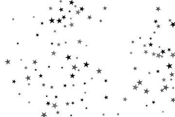 Star confetti. Silver casual confetti background. Bright design pattern.