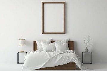 olden wodden picture frame mockup vertical frame - generative ai