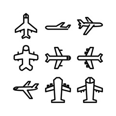 airplane icon or logo isolated sign symbol vector illustration - high quality black style vector icons

