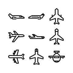 airplane icon or logo isolated sign symbol vector illustration - high quality black style vector icons
