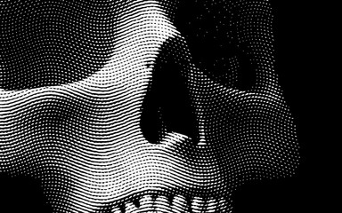 Realistic Engraved Skull Vector 