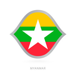 Myanmar national team flag in style for international basketball competitions.