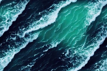 Fototapeta na wymiar Blue Aqua Azure Ocean Sea Waves and Swirling Water Seamless Repeating Repeatable Texture Pattern Tiled Tessellation Background Image