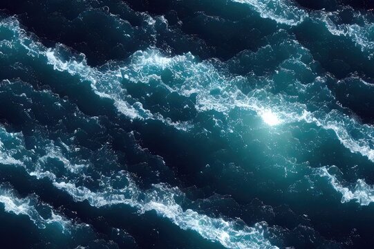Blue Aqua Azure Ocean Sea Waves and Swirling Water Seamless Repeating Repeatable Texture Pattern Tiled Tessellation Background Image © DigitalFury