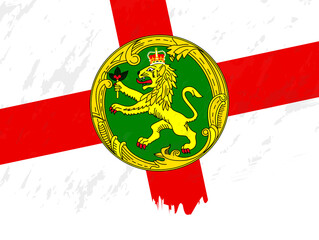 Grunge-style flag of Alderney.