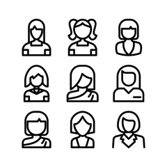 girl icon or logo isolated sign symbol vector illustration - high quality black style vector icons
