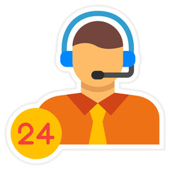 24 Hours Support Sticker Icon