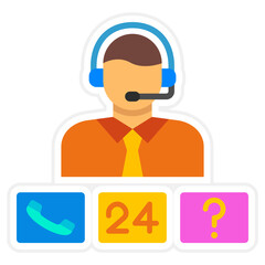 Call Center Sticker Icon