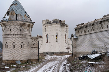 The remains of fence walls, the walls of the church and monastery buildings, destroyed as a result...
