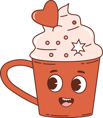 Retro vintage cartoon cup