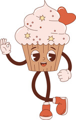 Retro character cupcake