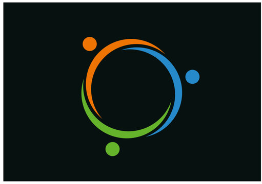 Team work simple logo concept