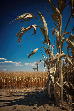 Vertical image of a farm's corn stalks. Formatted for book cover usage.