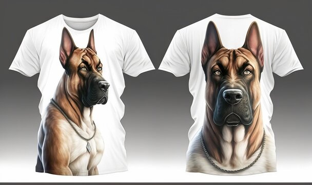  a t - shirt with a picture of a dog on it.  generative ai