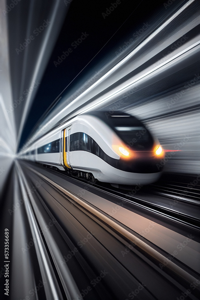 Wall mural bullet train motion blur - generative ai