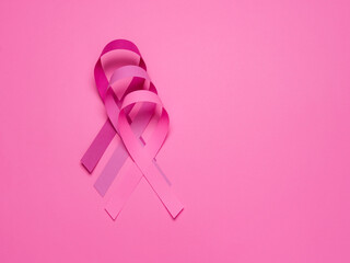 Ribbon photo of the pink october breast cancer prevention campaign