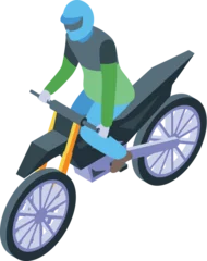 Foto op Plexiglas Bike motocross icon isometric vector. Moto wheel. Rider man © ylivdesign