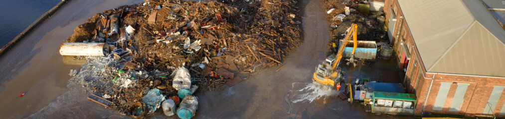 Scrap metal recycling compound viewed from above