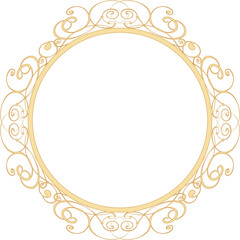 round ornate gold frame 