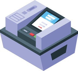 Electronic voiting device icon isometric vector. Vote election. Digital box