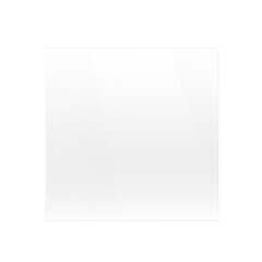 Square glass transparent realistic plate. Acrylic and glass texture frame. Png
