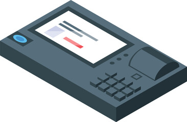 Digital device icon isometric vector. Election vote. Ballot online