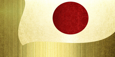 揺れる日本国旗のデザインカード