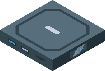 Modern media box icon isometric vector. Internet video. Console digital