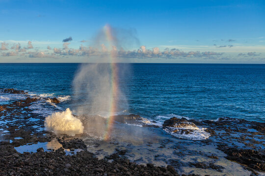 tropical ocean blow hole geyser