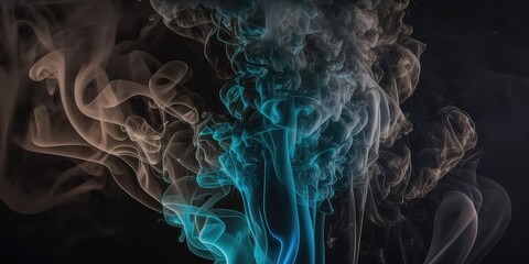 Colourful Smoke with Black Background