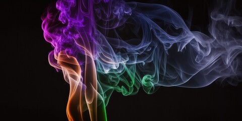 Obraz premium Colourful Smoke with Black Background