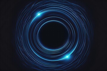 Blue colorful Neon Circle lights background. Generative ai
