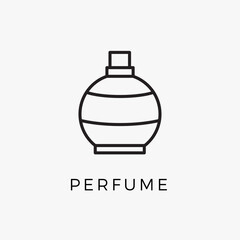 Perfume bottle line icon vector fragrance linear spray art cosmetic flat icon. Perfume illustration scent bottle design deodorant.