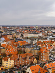 Fototapeta na wymiar Aerial shot of Copenhagen city centre, Denmark